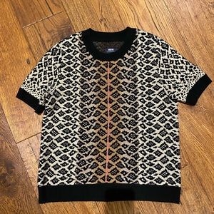 Leopard short sleeve sweater